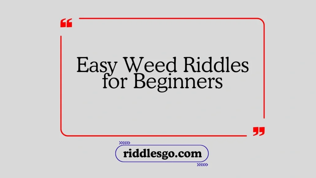 Easy Weed Riddles for Beginners