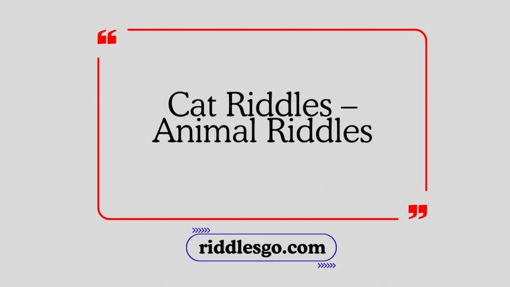 Cat Riddles – Animal Riddles