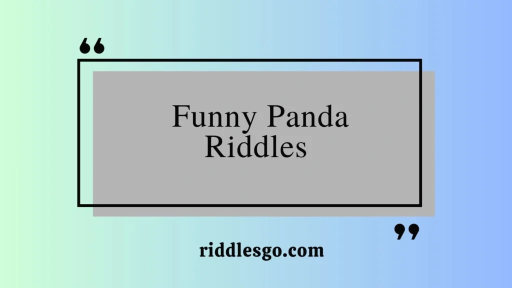 Funny Panda Riddles