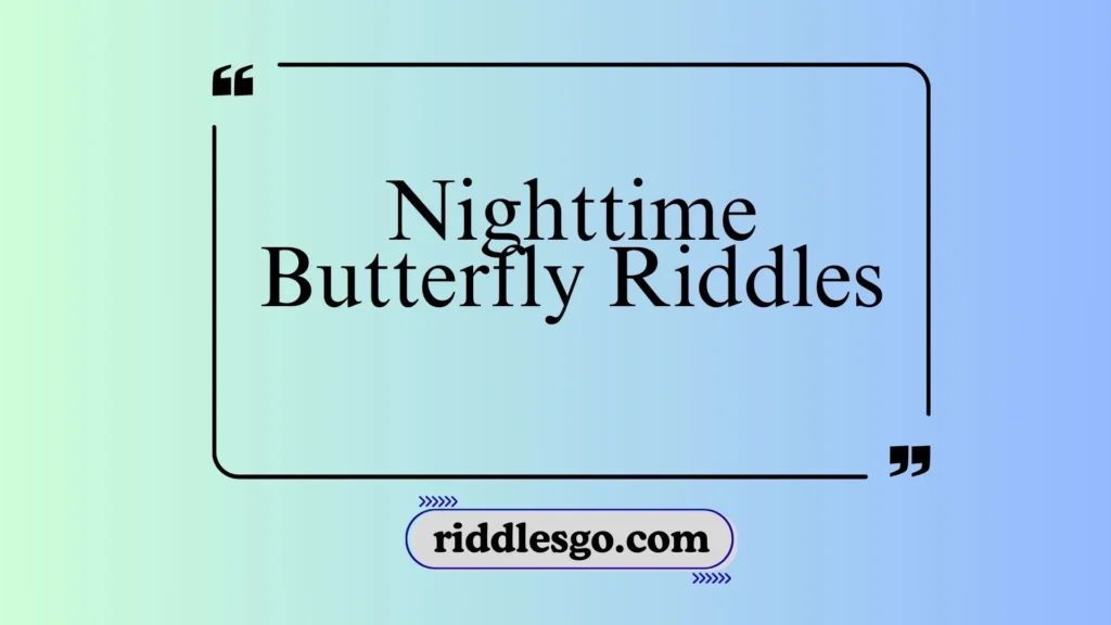Nighttime Butterfly Riddles