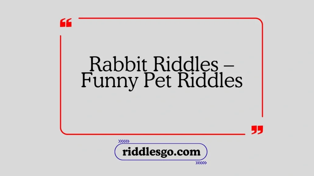 Rabbit Riddles – Funny Pet Riddles