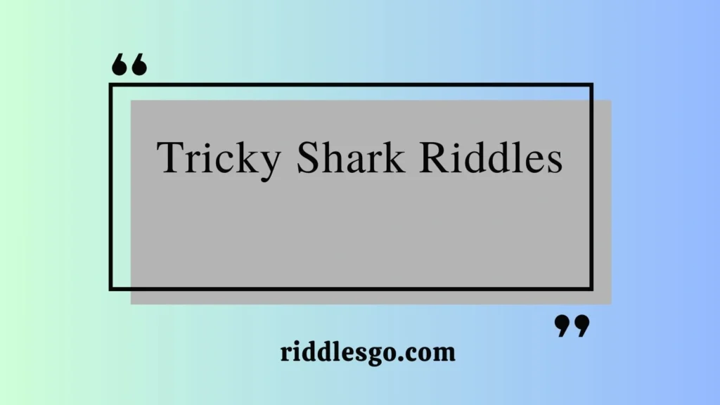 Tricky Shark Riddles