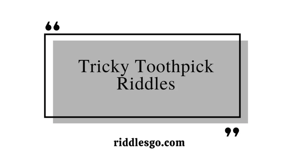 Tricky Toothpick Riddles