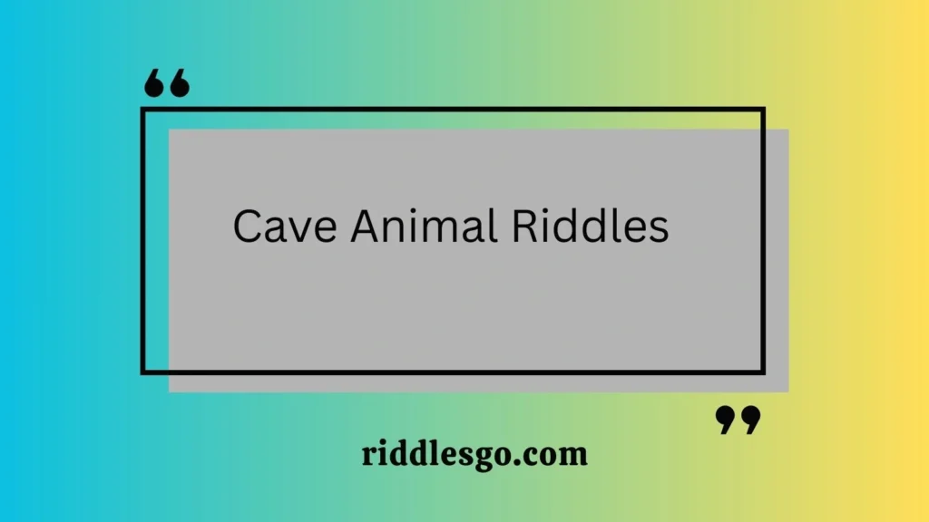 Cave Animal Riddles