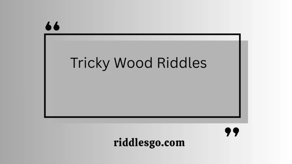 Tricky Wood Riddles