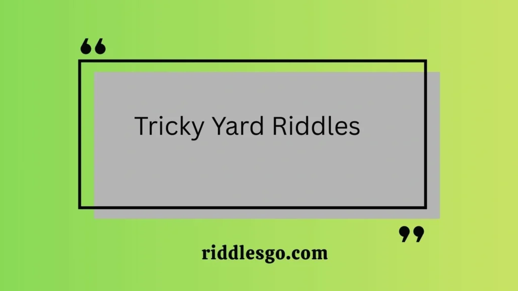 Tricky Yard Riddles