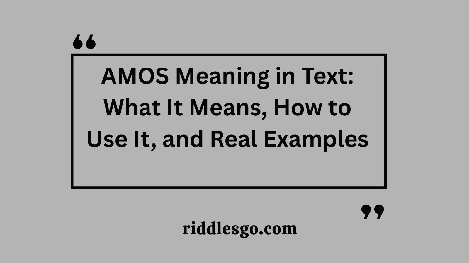 AMOS Meaning in Text: What It Means, How to Use It, and Real Examples